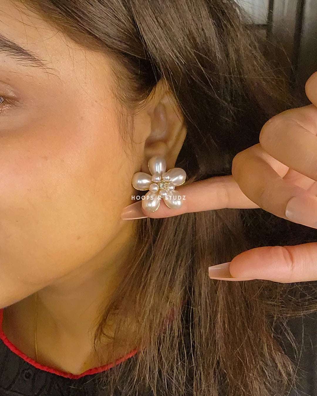Gulsh Pearl flower Studs