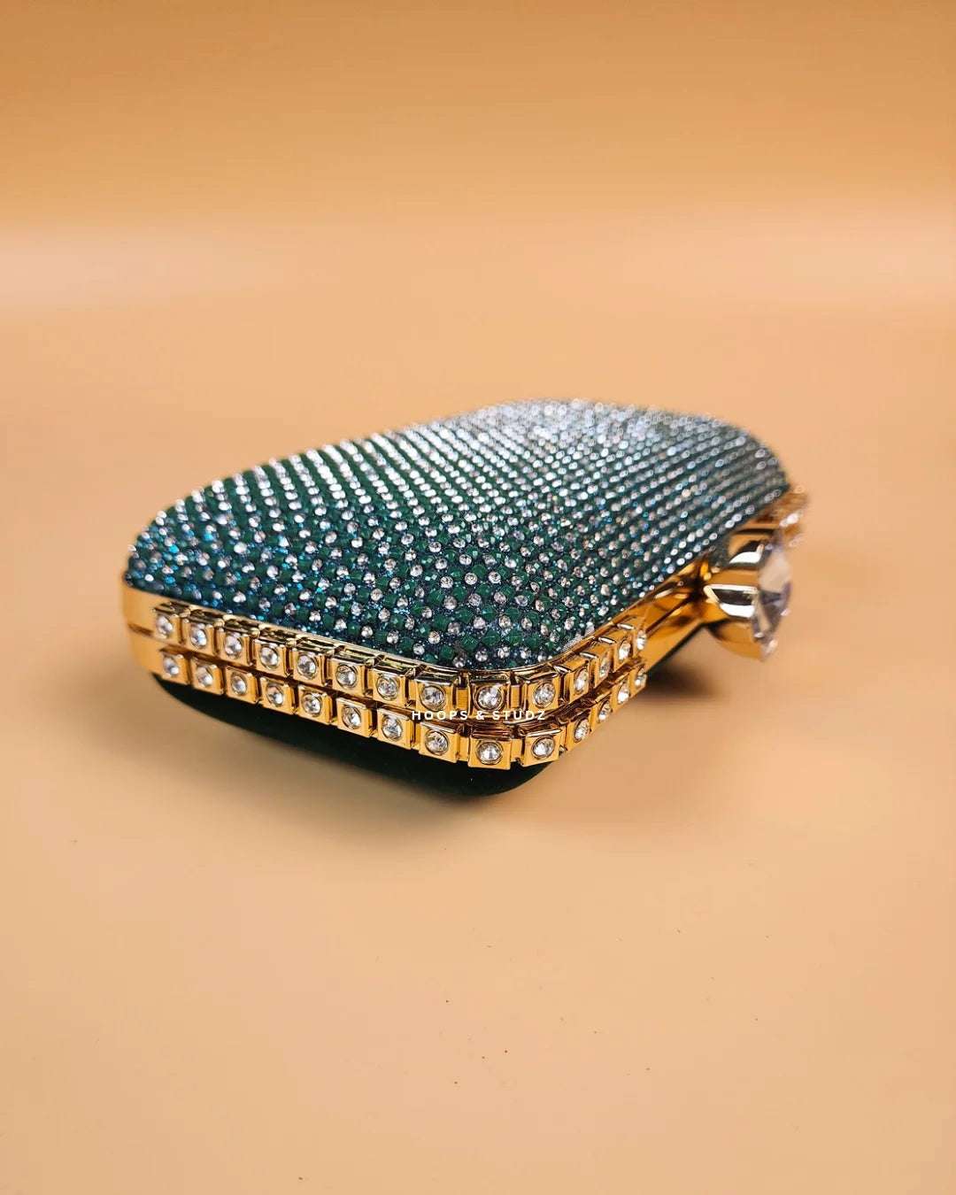 Emma emerald rhinestones two-way clutch