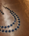 Victoria Double layered Zircon Jewellery Set - Blue