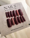 Long Square Shape Magenta Press on Nails - N005