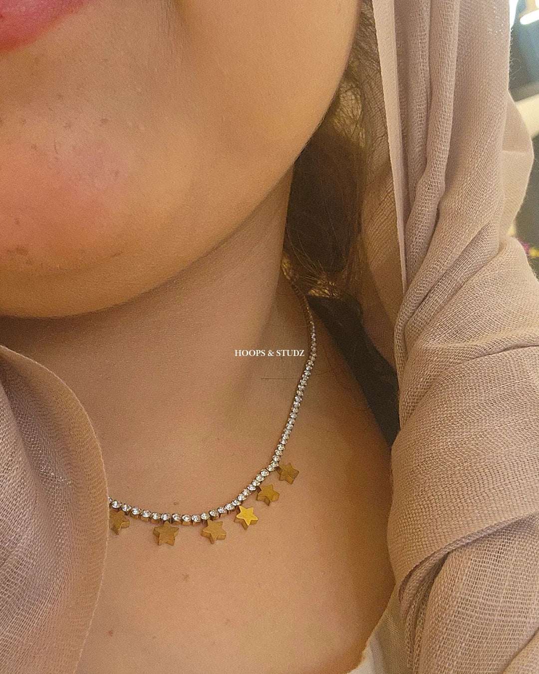 Stars and Galaxy Gold Plated Necklace