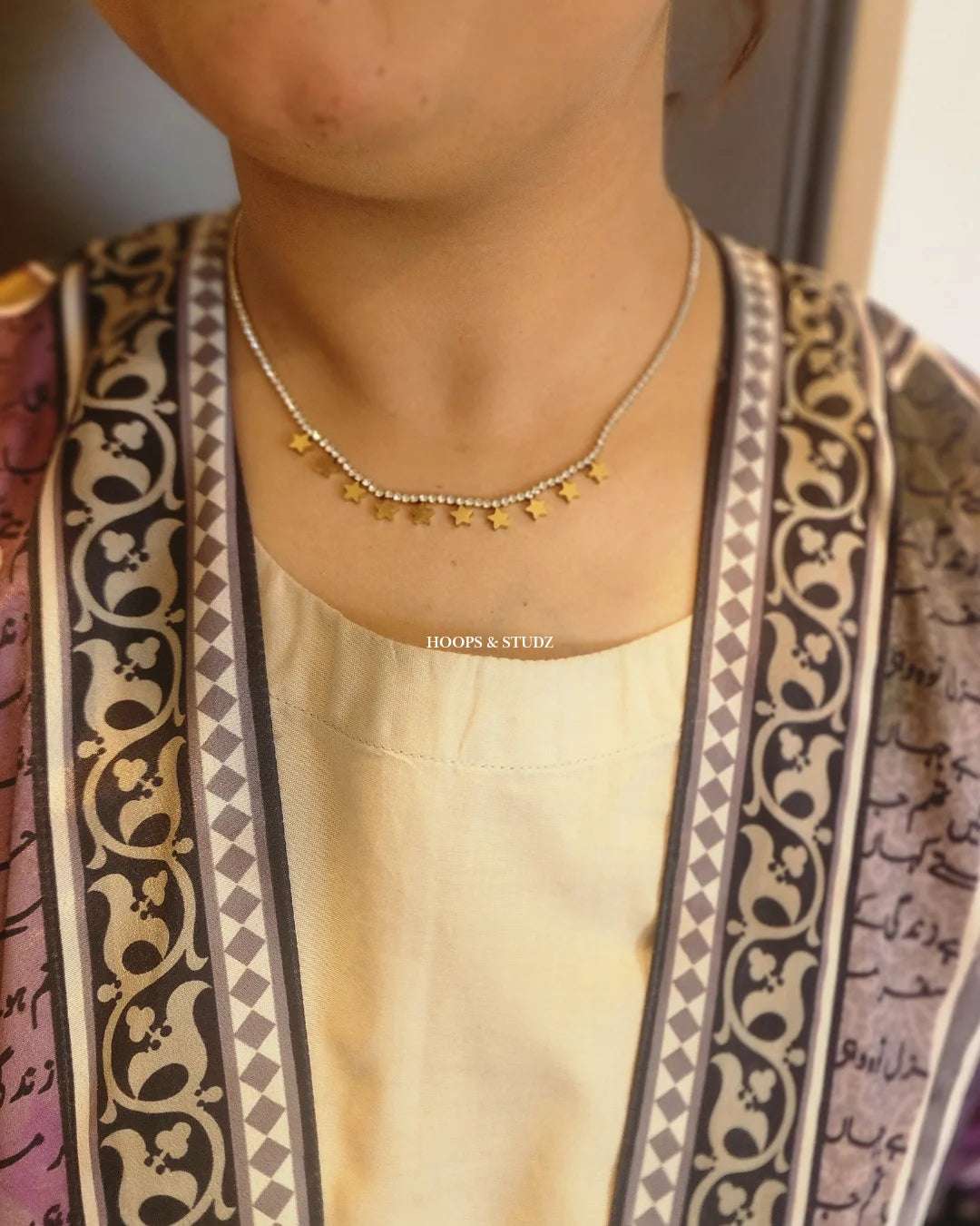 Stars and Galaxy Gold Plated Necklace