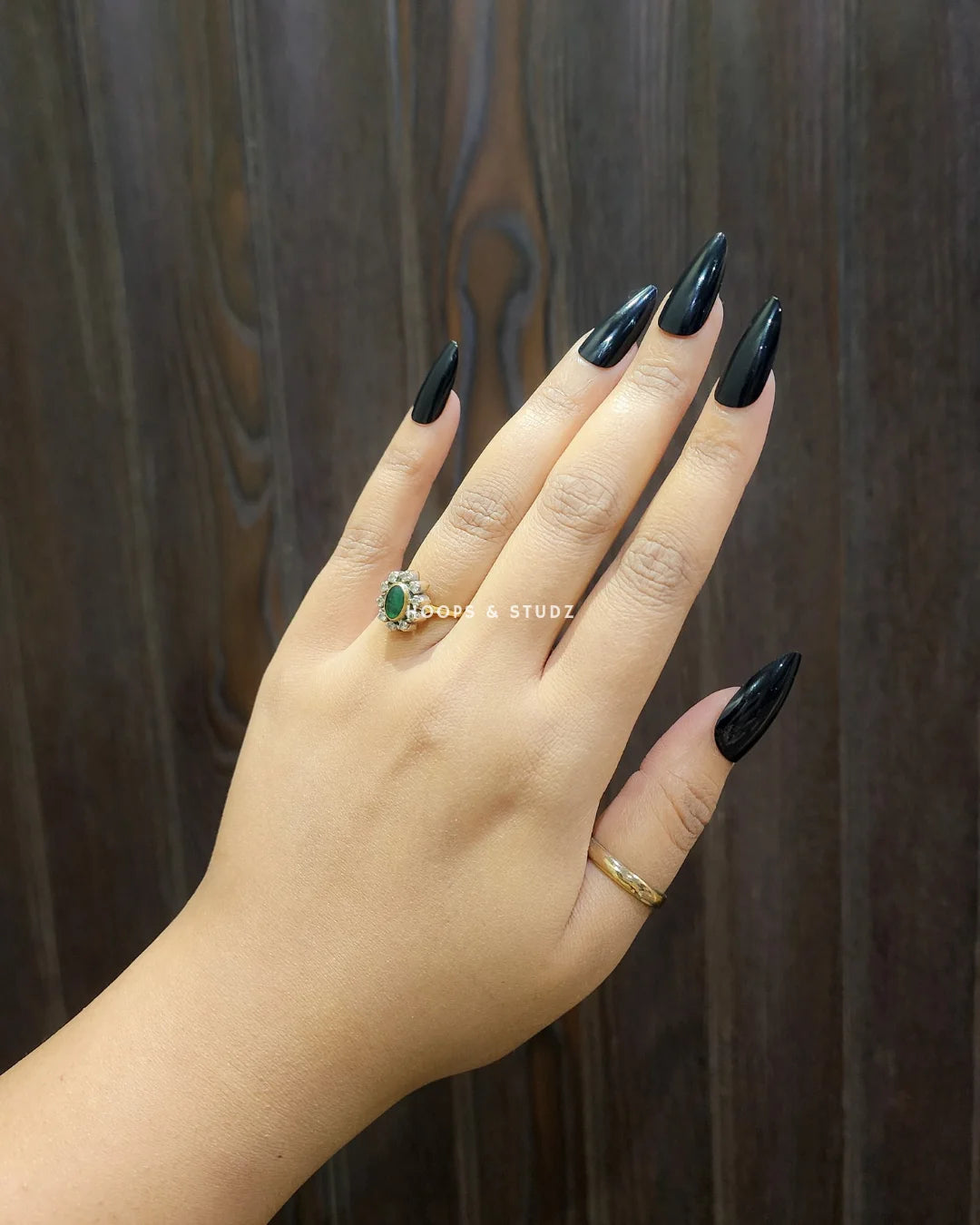 Black Matte Almond Shape Press on Nails - N003