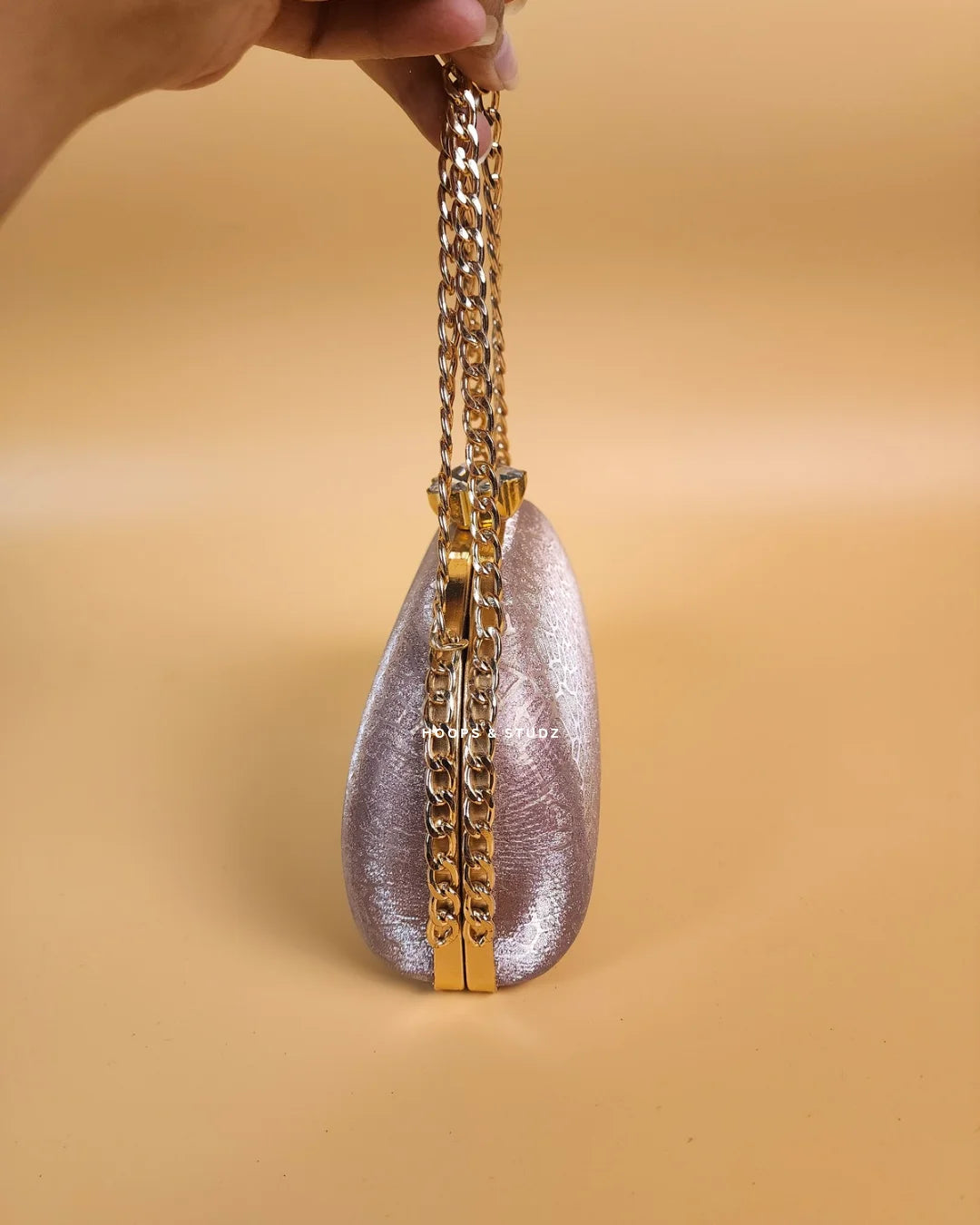 Veronica Shimmery Powder Pink Fancy Women Clutch