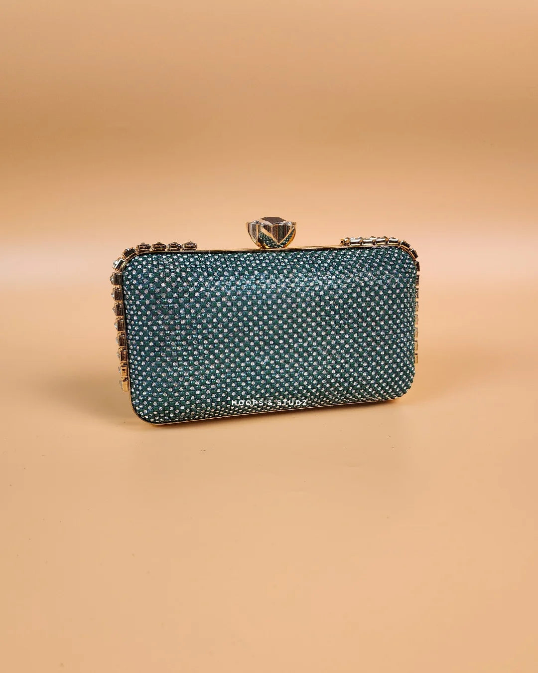 Emma emerald rhinestones two-way clutch