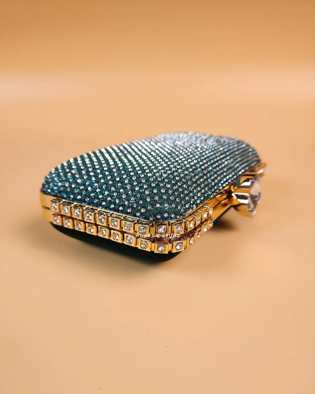 Emma emerald rhinestones two-way clutch