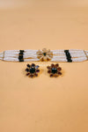Phool Kundan Choker Jewelry Set- Green and White