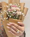 French Almond Press on Nails - N007