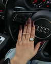 Long Square Magenta Press on Nails - N005
