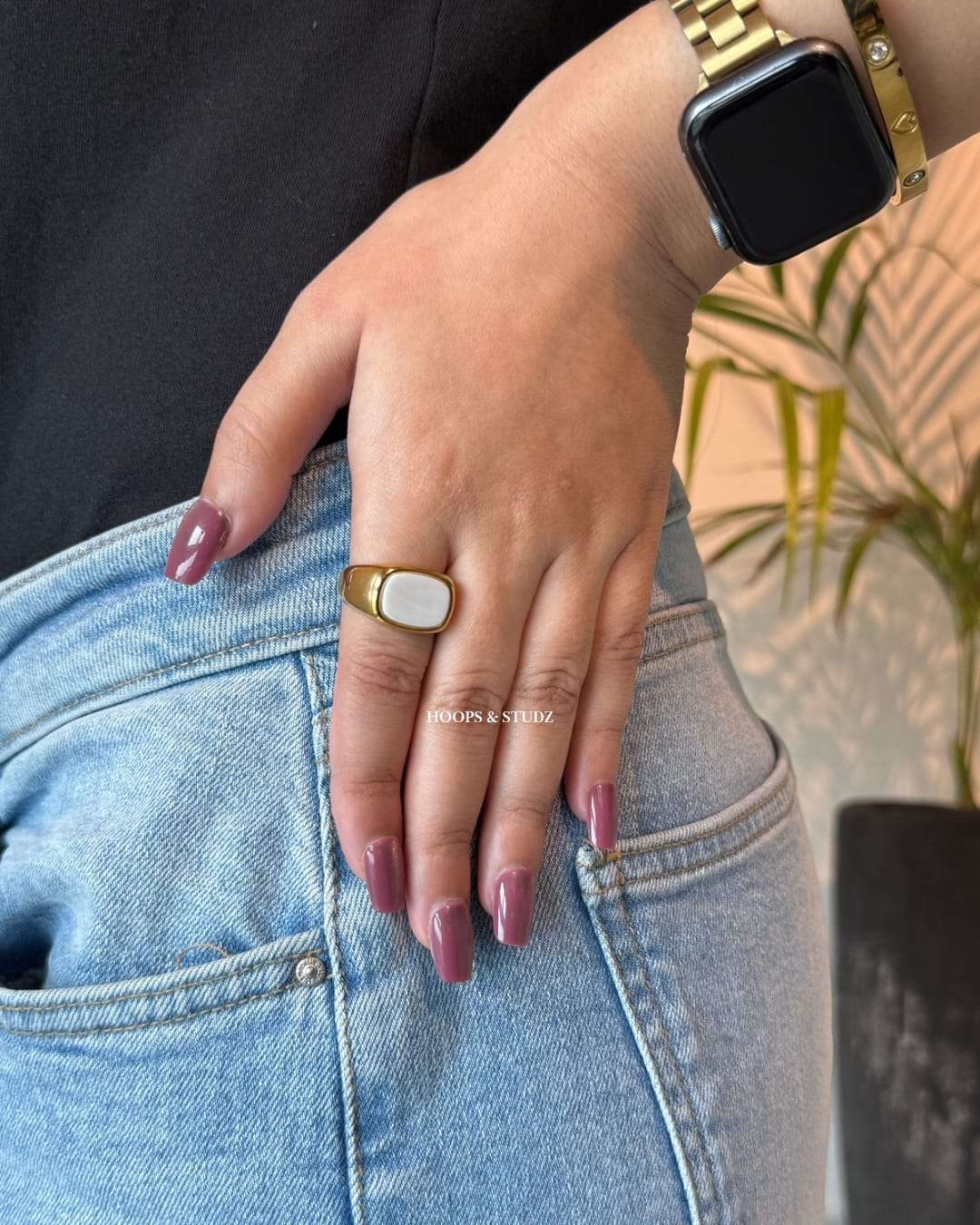 Cat eye Pink Press on Nails - N018