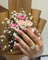 French Almond Press on Nails - N007