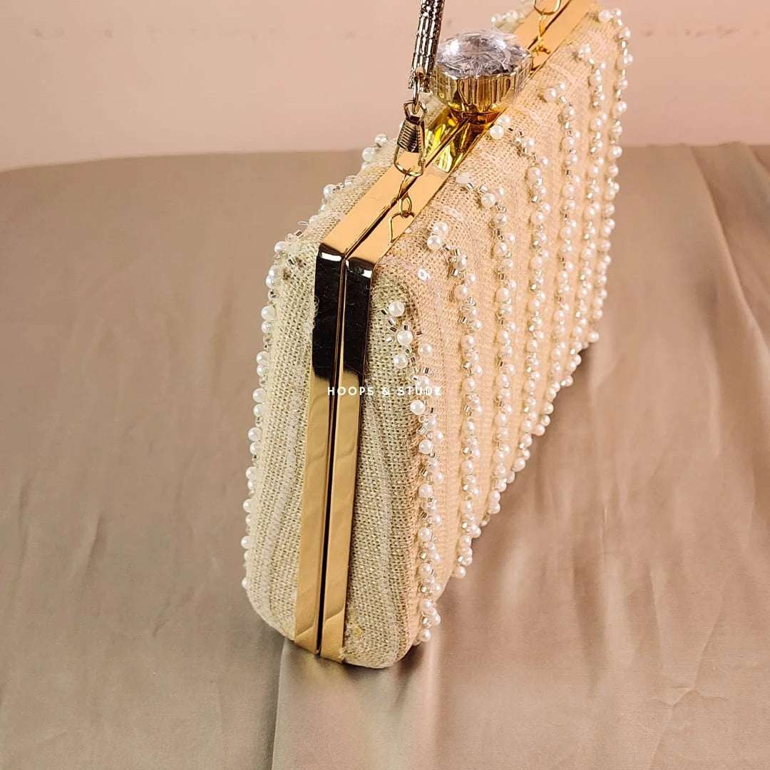 Chloe Women Clutch- Champagne