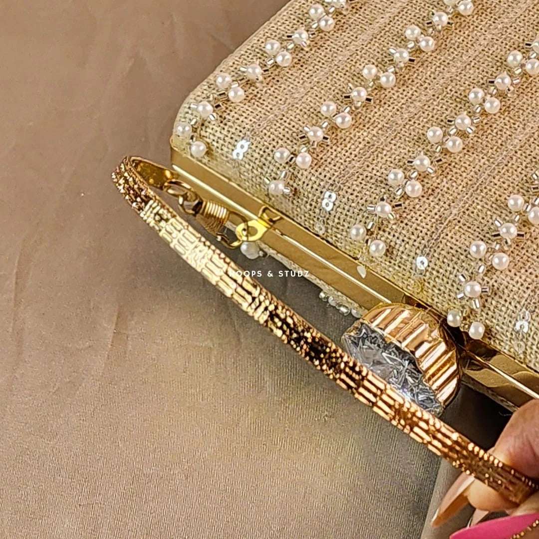 Chloe Women Clutch- Champagne