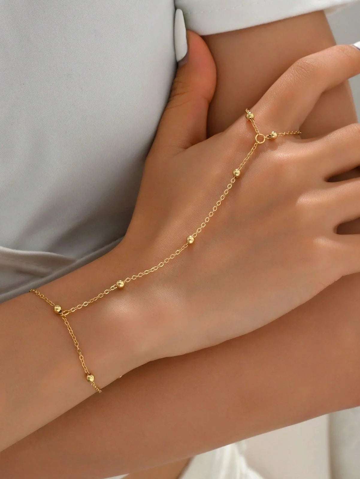 Hand Charm Bracelet - Gold Plated
