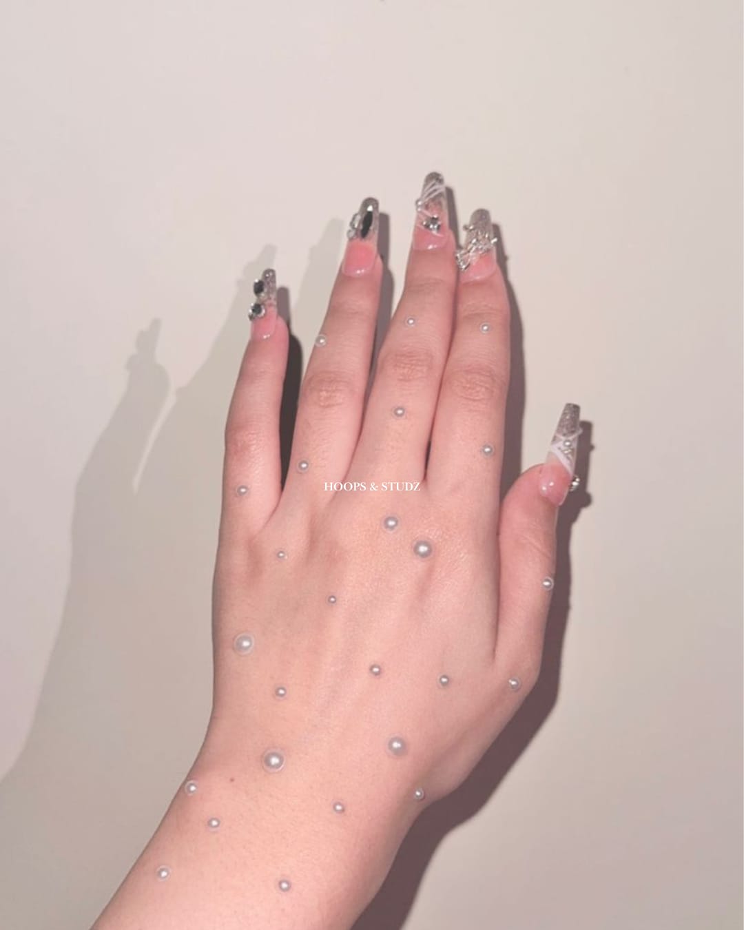 Rhinestones Acrylic Press on Nails - N015