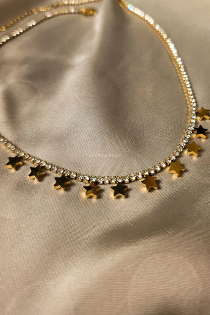 Stars and Galaxy Gold Plated Necklace