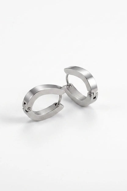 D Hoop Earrings - Silver