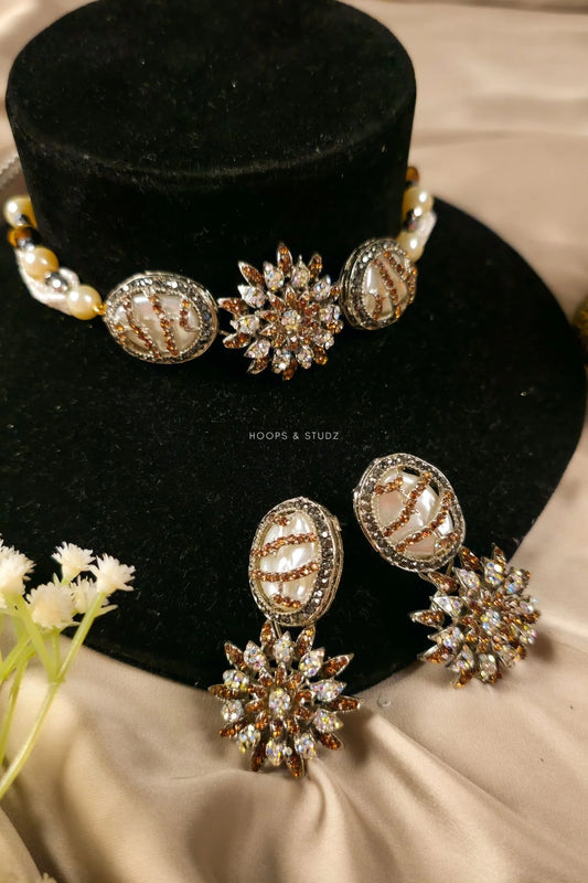 Zarakhna MOP Choker Jewelry Set