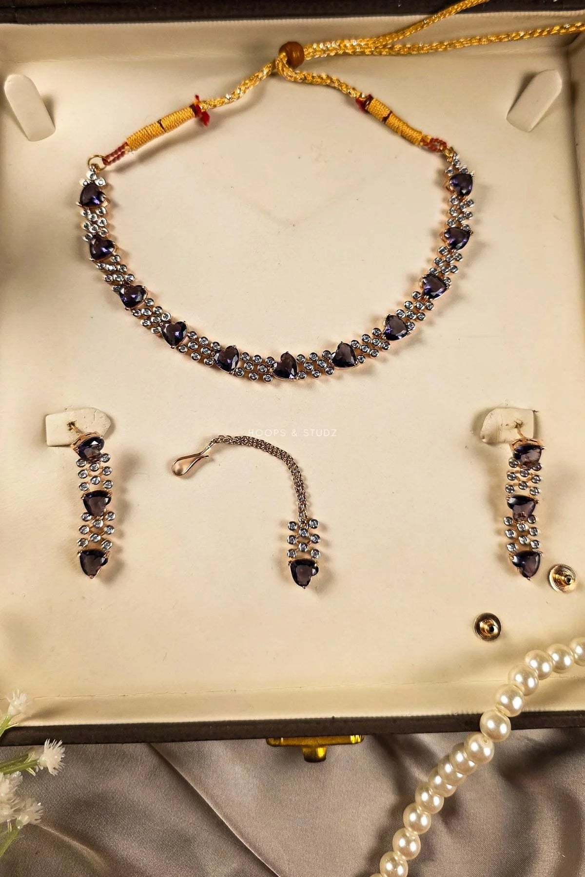 Lily Zircon Necklace Set — Heart-Cut Statement Set