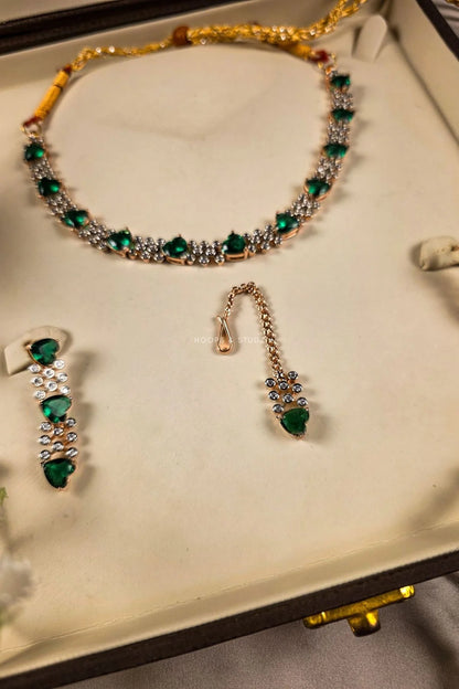 Lily Zircon Necklace Set — Heart-Cut Statement Set