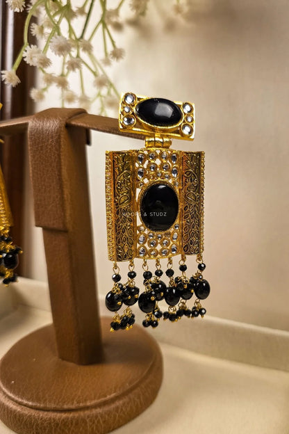 Fabeeha Tribal Drop Earrings | Stone Gold Earrings