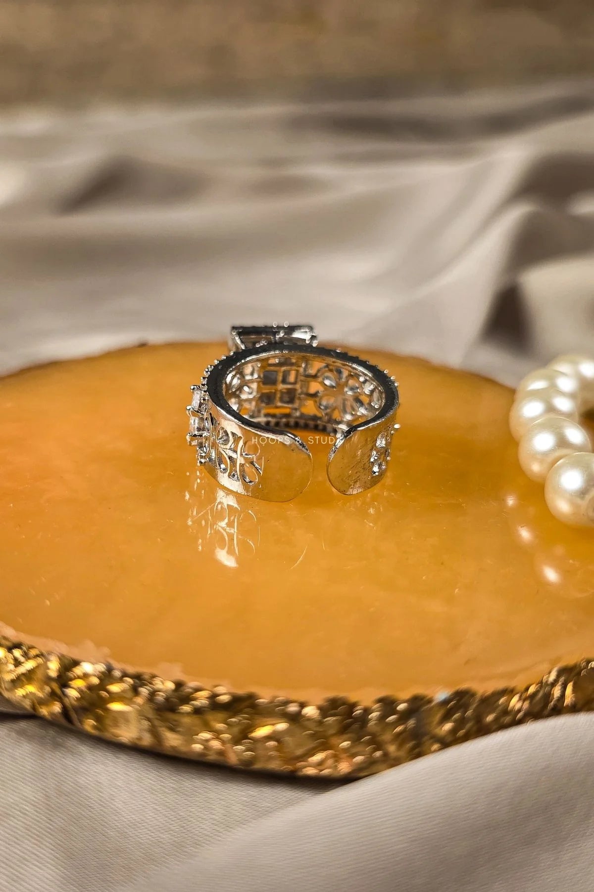 Emily Adjustable Zircon Ring - Crystal