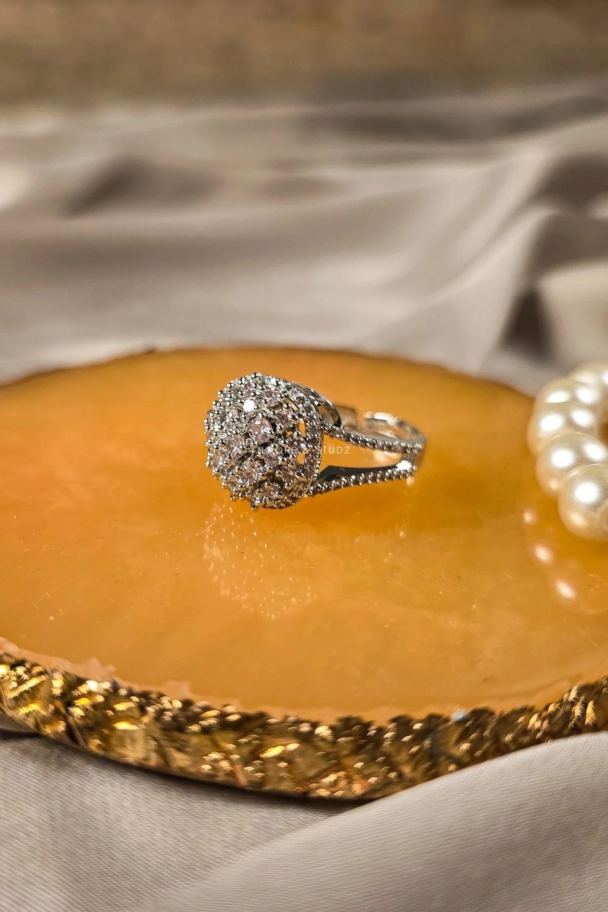 Elena Floral Halo Ring