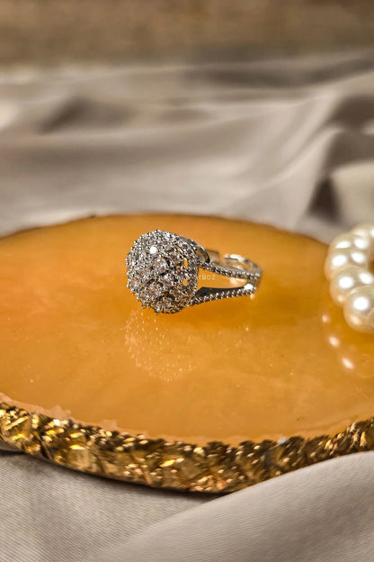 Elena Floral Halo Ring
