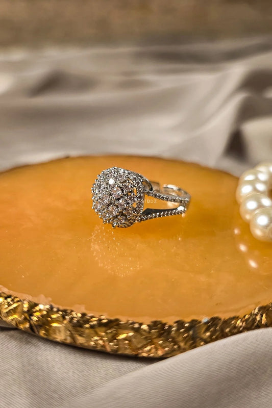 Elena Floral Halo Ring
