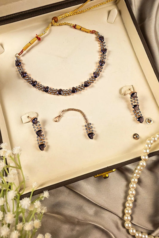 Lily Zircon Necklace Set — Heart-Cut Statement Set