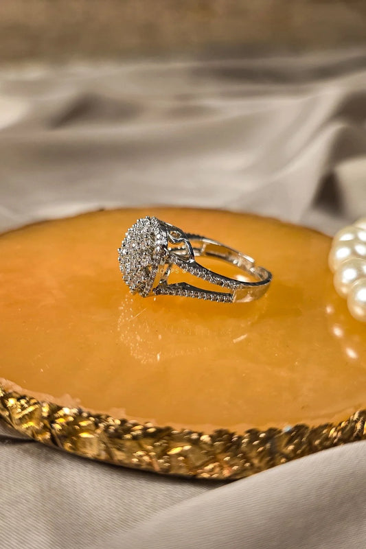 Elena Floral Halo Ring