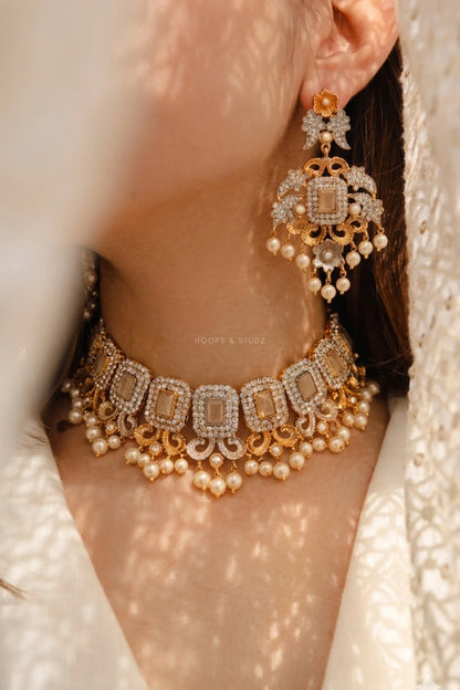 Laila Two toned Bridal Jewelry Set