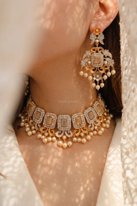 Laila Two toned Bridal Jewelry Set