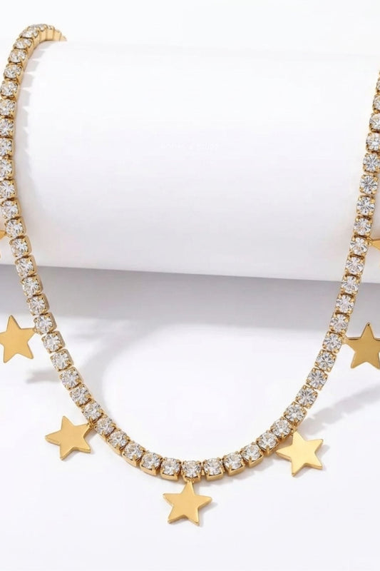 Stars and Galaxy Gold Plated Necklace