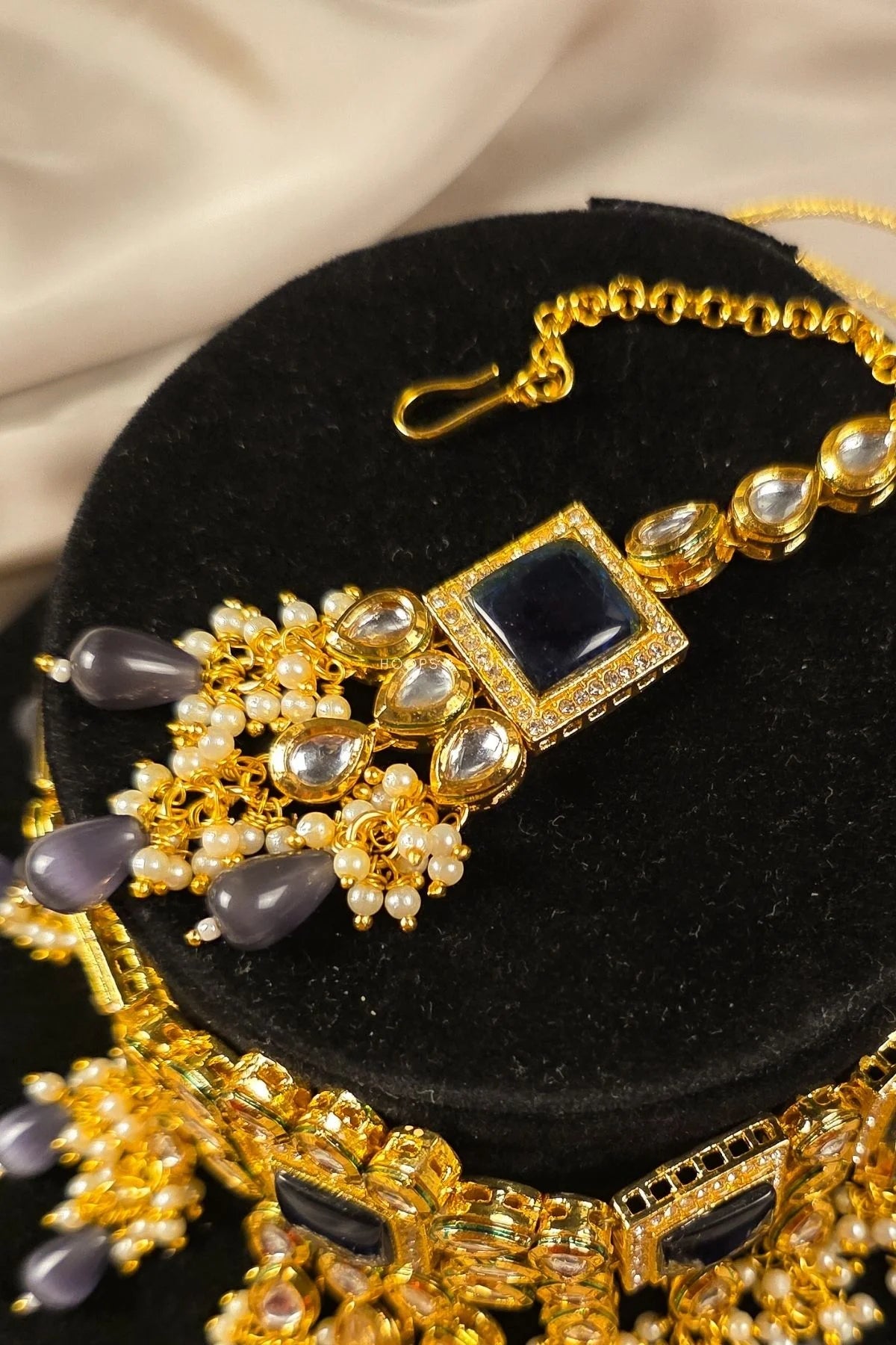 Maleehan - Kundan Bridal Jewellery Set - Blue