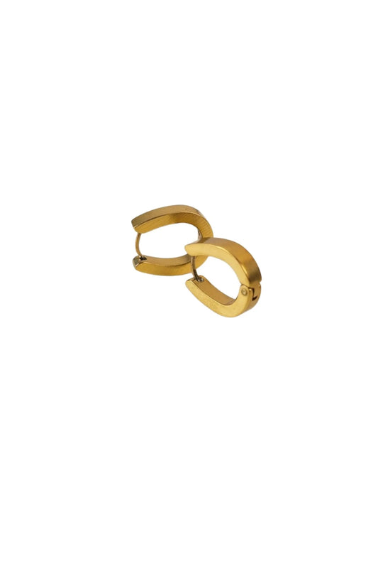 D Hoop Earrings - Golden