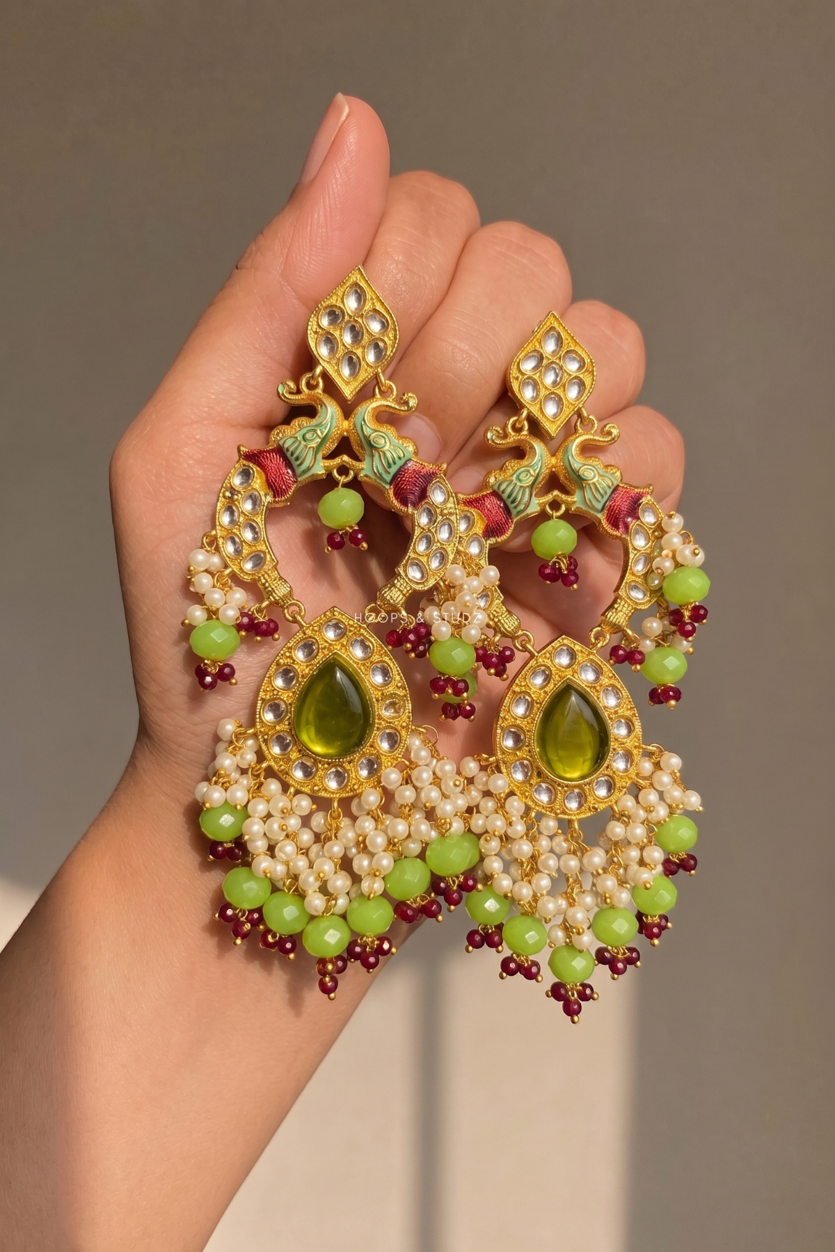 Lehna Peacock Jhumka