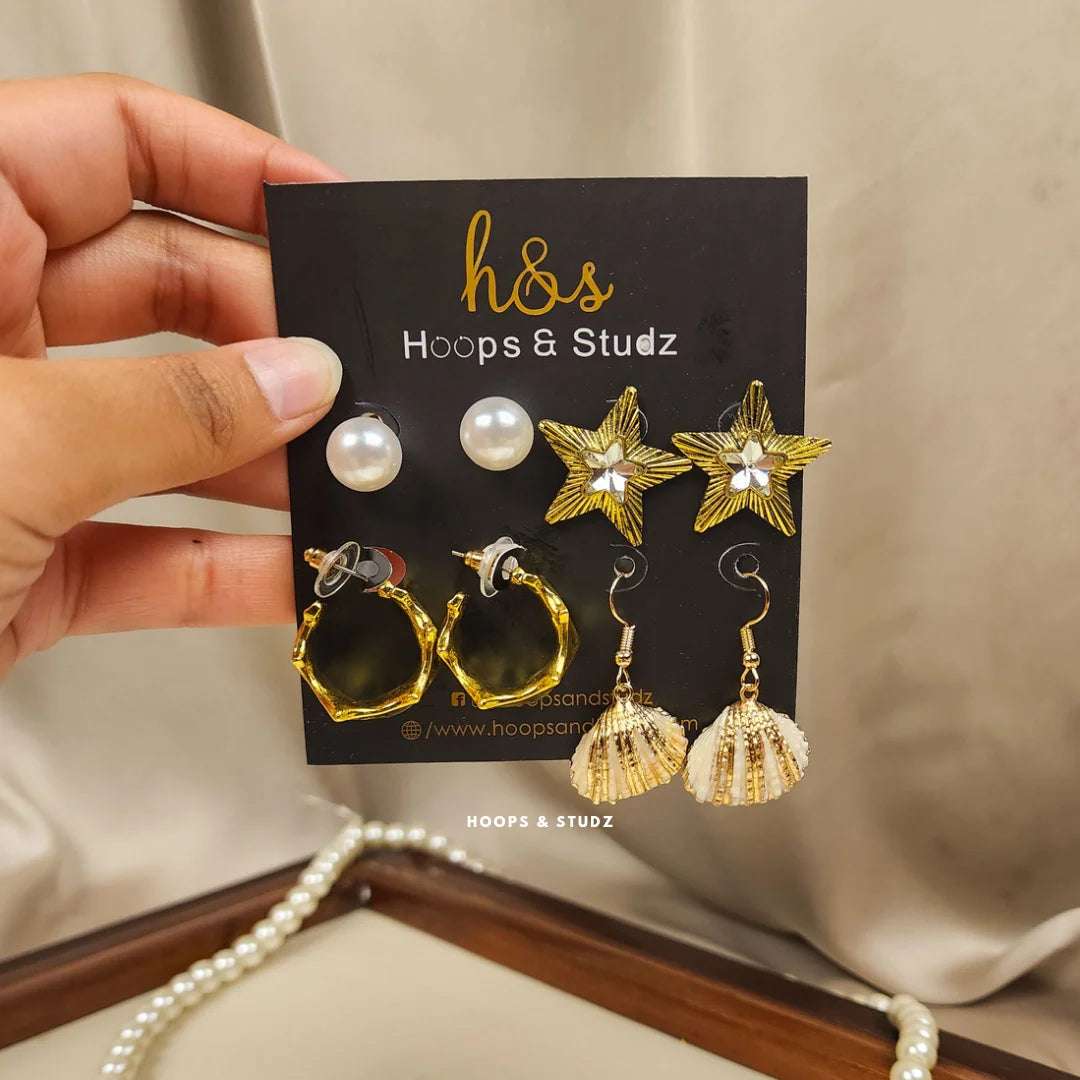 Pack of Four Earrings - Sea Theme