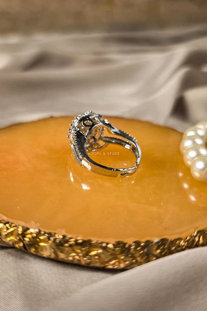 Elena Floral Halo Ring