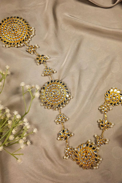 Kundan Mirror Hair Paranda Design 2