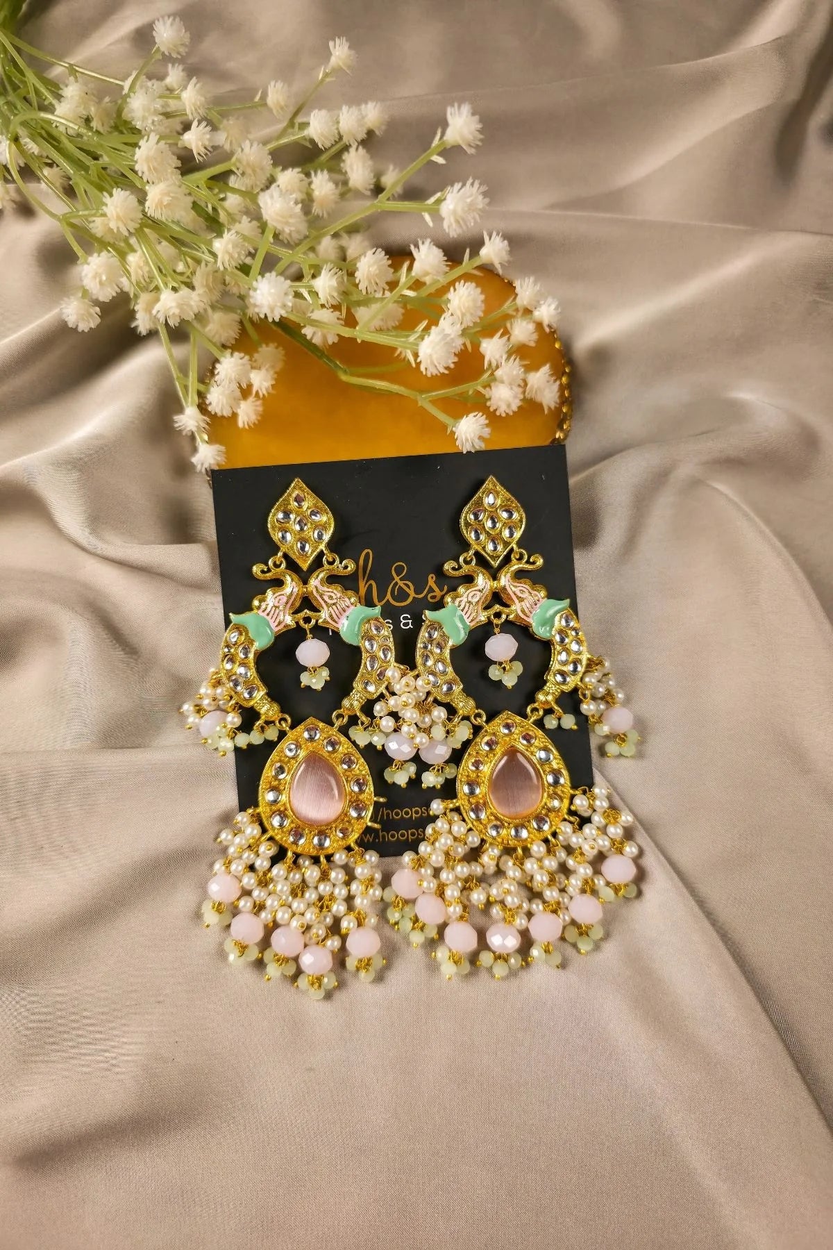 Lehna Peacock Jhumka