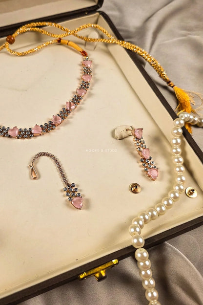 Lily Zircon Necklace Set — Heart-Cut Statement Set
