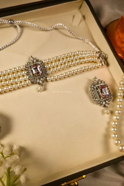 Palwasha Pearl Choker Jewelry Set