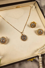 Rehmala Halo Necklace Set - Champagne