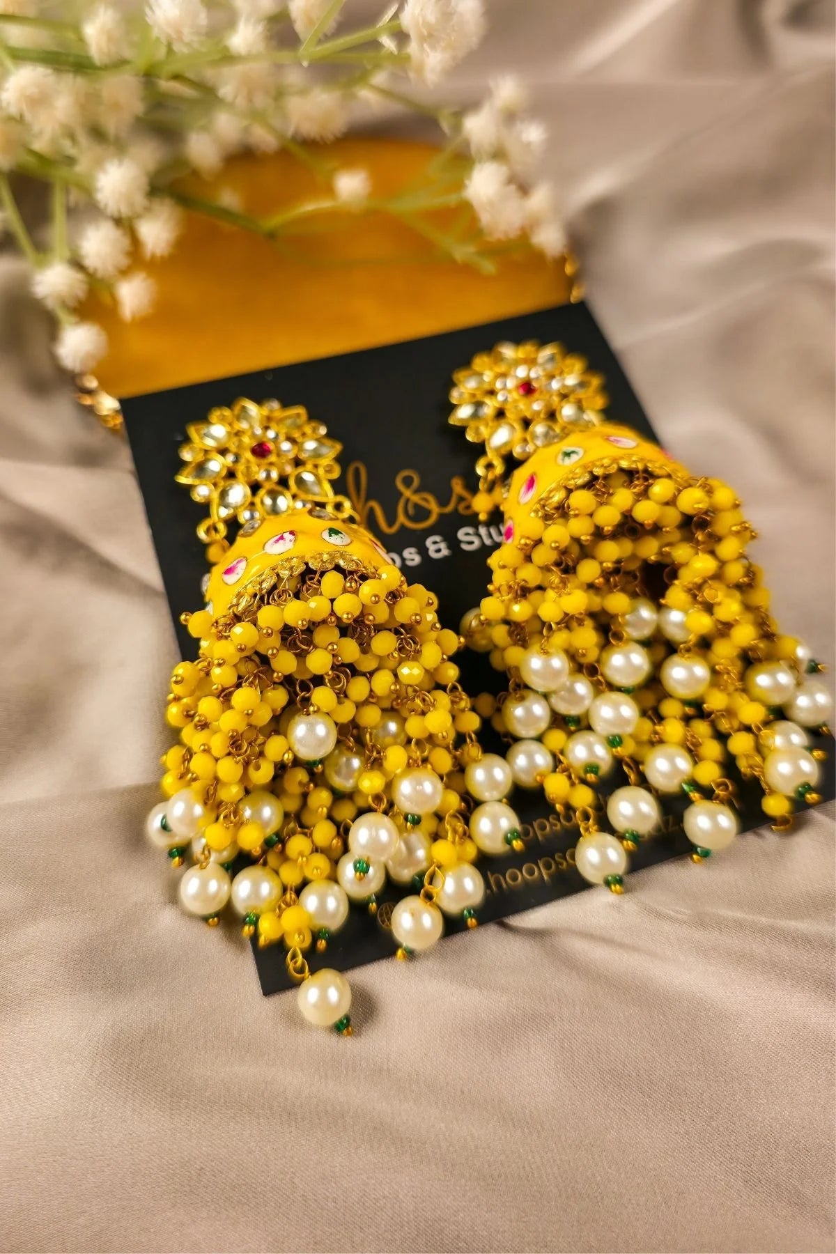 ShahNoor Jhumky Kundan Earrings | Meenakari Jewelry