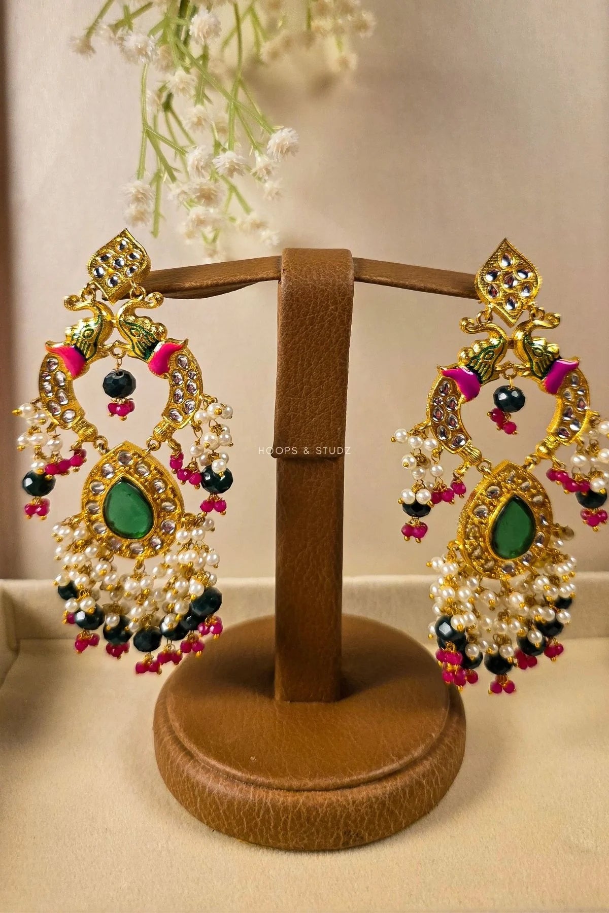 Lehna Peacock Jhumka