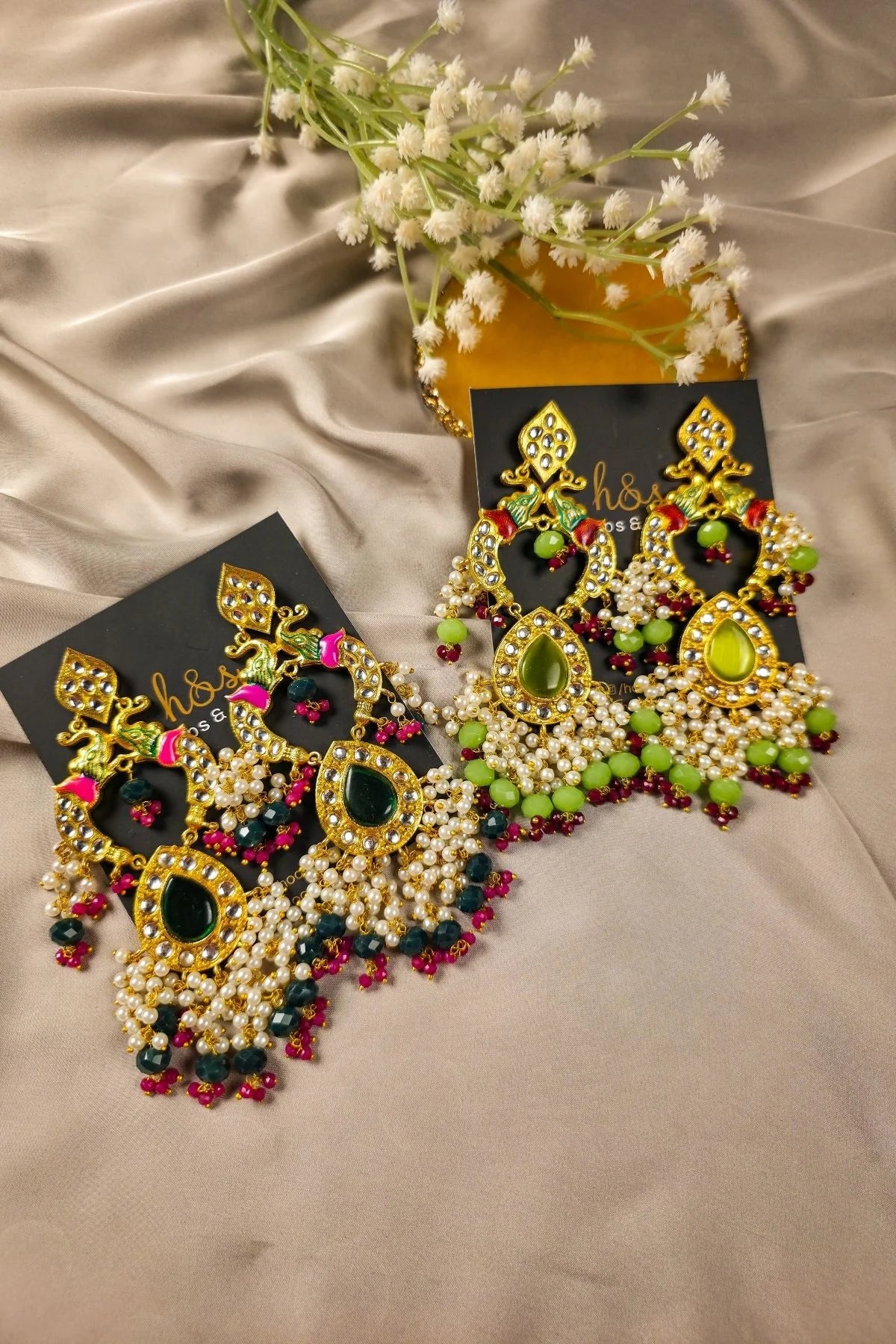Lehna Peacock Jhumka