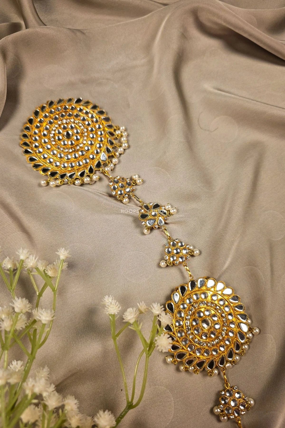 Kundan Mirror Hair Paranda Design 2