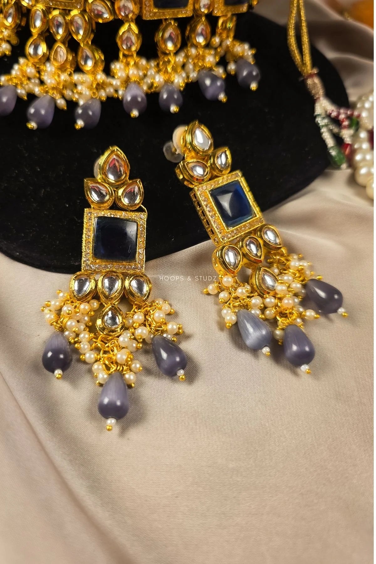 Maleehan - Kundan Bridal Jewellery Set - Blue