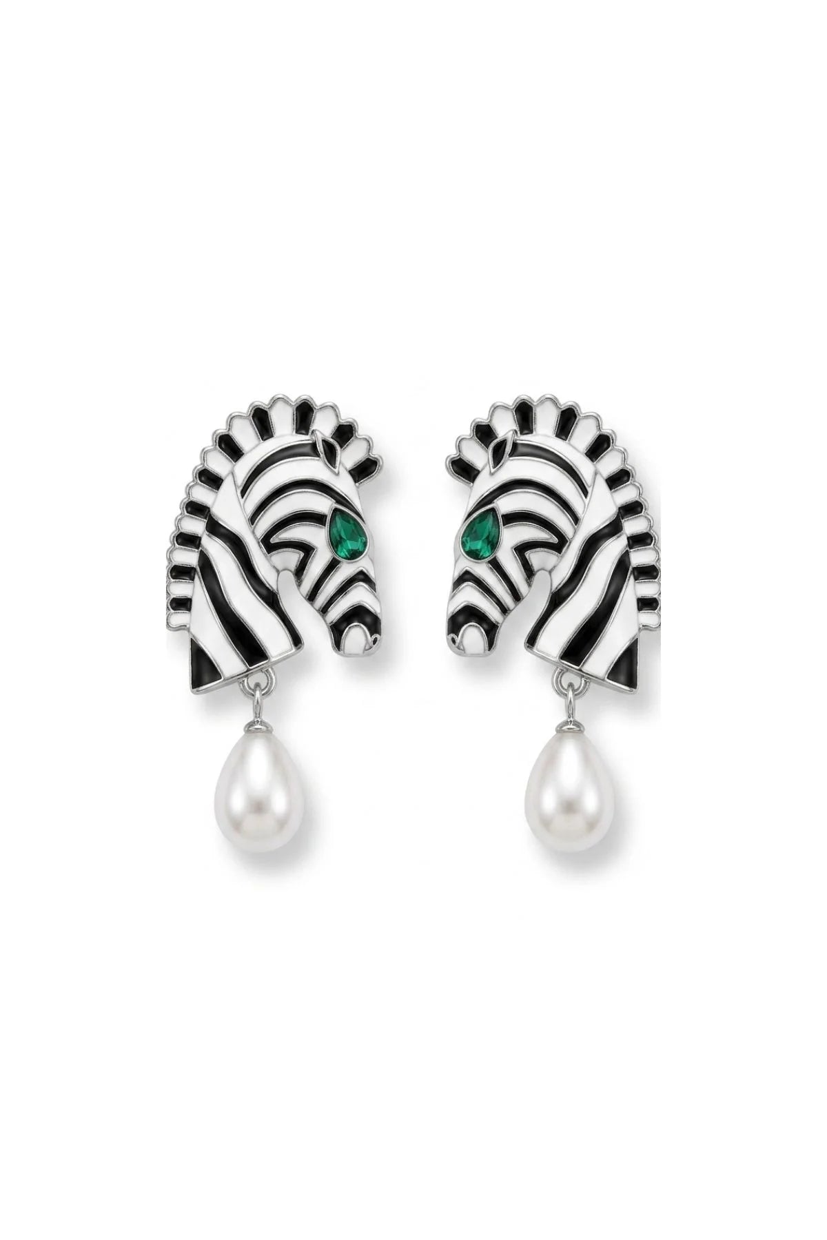 Zebra Droplet Earrings